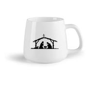 DEBINGY Frutta in ceramica Tazze da caffè con manico Religione Maria Giuseppe Gesù Cristo Nascita Natale （14oz/400ml） per bevande calde, latte macchiato, cappuccino