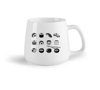 DEBINGY Frutta in ceramica Tazze da caffè con manico Sushi Bar Cucina Giapponese Asiatica Ristorante Sushi （14oz/400ml） Lavabile in lavastoviglie e adatto al microonde