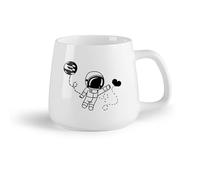 DEBINGY Frutta in ceramica Tazze da caffè e tè Astronauta Spaziale Universo Amore Luna Strada Affetto Attrazione San Valentino （14oz/400ml） per ufficio, casa