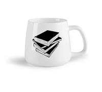DEBINGY Frutta in ceramica Tazze da caffè e tè Bambini della scuola con una pila di libri nell'angolo lettura della biblioteca （14oz/400ml） per casa e ufficio
