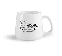 DEBINGY Frutta in ceramica Tazze da caffè e tè Citazione francese Citazione L'Amour Gourmet Kitchen Ristorante romantico （14oz/400ml） per ufficio, casa