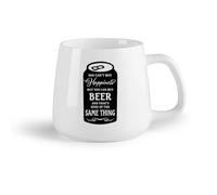 DEBINGY Frutta in ceramica Tazze da caffè e tè Citazioni da bar: la felicità non si compra... al bar con birra in bottiglia （14oz/400ml） per casa o lavoro