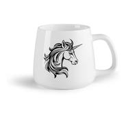 DEBINGY Frutta in ceramica Tazze da caffè e tè di una testa di unicorno con una criniera fluente e un corno dettagliato （14oz/400ml） per ufficio, casa