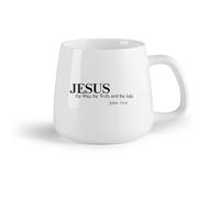 DEBINGY Frutta in ceramica Tazze da caffè e tè Gesù è la via, la verità e la vita. Giovanni 14:6, versetti biblici cristiani, citazioni ispiratrici. （14oz/400ml） per casa e ufficio