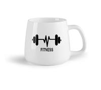 DEBINGY Frutta in ceramica Tazze da caffè e tè Gymnasticsnasium Esercizio Sollevamento Pesi Bilanciere Centro Fitness Club Centro Fitness Logo （14oz/400ml） per espresso