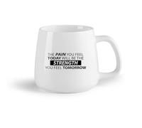 DEBINGY Frutta in ceramica Tazze da caffè e tè Il dolore che senti oggi diventerà forza. Citazione del cartello. Allenamento Fitnesscenter. （14oz/400ml） Ristorante, ufficio