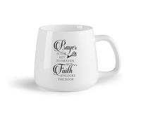 DEBINGY Frutta in ceramica Tazze da caffè e tè La preghiera cristiana è la chiave per sbloccare la fede. Versetti della Bibbia, citazioni ispiratrici sulla religione. （14oz/400ml） per ufficio, casa
