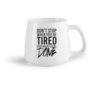 DEBINGY Frutta in ceramica Tazze da caffè e tè Non fermarti quando sei stanco, fermati quando hai finito. Citazioni ispiratrici. （14oz/400ml） per ufficio, casa