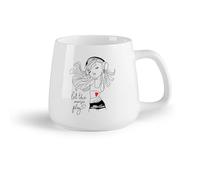 DEBINGY Frutta in ceramica Tazze da caffè e tè Ragazza che ascolta musica con le cuffie, personaggio dei cartoni animati adolescente （14oz/400ml） per ufficio, casa