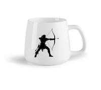 DEBINGY Frutta in ceramica Tazze da caffè e tè silhouette di elfo o elfi razza mitica da gioco arciere che tiene solo un arco （14oz/400ml） Ristorante, ufficio