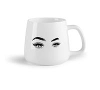 DEBINGY Frutta in ceramica Tazze da caffè e tè Trucco per ciglia con fiori, sopracciglia da ragazza dei fiori, trucco da salone di bellezza （14oz/400ml） per uomo e donna