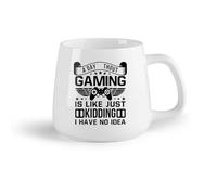 DEBINGY Frutta in ceramica Tazze da caffè e tè un giorno senza giocare è come scherzare, non ho idea della grafica tipografica dei giochi （14oz/400ml） per espresso