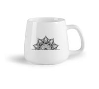 DEBINGY Frutta in ceramica Tazze da caffè in ceramica bianca Bohemian Yoga Studio Half Mandala （14oz/400ml） Caffè, tè, latte macchiato, latte, cacao, succhi di frutta e altre bevande calde