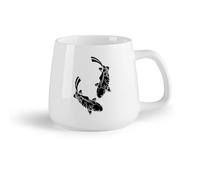 DEBINGY Frutta in ceramica Tazze da caffè in ceramica bianca Carpa Koi Pesce Gigante Oceano Animale Marino （14oz/400ml） Ottimo per casa, ufficio, bar, idee regalo
