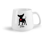 DEBINGY Frutta in ceramica Tazze da caffè in ceramica bianca Chihuahua Cuore Rosso Cane Domestico Il Tuo Cane （14oz/400ml） e bevande calde, espresso