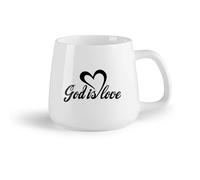 DEBINGY Frutta in ceramica Tazze da caffè in ceramica bianca Dio è amore Citazioni Religione Chiesa Amore Dio （14oz/400ml） Ideale per casa e ufficio