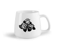 DEBINGY Frutta in ceramica Tazze da caffè in ceramica bianca Fiore di rosa Bella vita ragazza （14oz/400ml） Elegante e resistente - Adatto al microonde e alla lavastoviglie