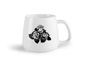 DEBINGY Frutta in ceramica Tazze da caffè in ceramica bianca Fiore di rosa Bella vita ragazza （14oz/400ml） Elegante e resistente - Adatto al microonde e alla lavastoviglie