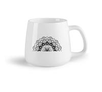 DEBINGY Frutta in ceramica Tazze da caffè in ceramica bianca Mandala di moda, mezzo mandala, yoga bohémien （14oz/400ml） Ottimo per casa, ufficio, bar, idee regalo