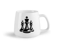 DEBINGY Frutta in ceramica Tazze da caffè in ceramica bianca semplice logo del club di scacchi （14oz/400ml） Lavabile in lavastoviglie, adatto al microonde, per ufficio e casa