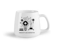 DEBINGY Frutta in ceramica Tazze da caffè in ceramica bianca Tabelle di chimica per l'ispirazione scolastica （14oz/400ml） Ideale per casa e ufficio