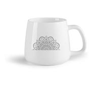 DEBINGY Frutta in ceramica Tazze da caffè in ceramica bianca Testa Yoga Mandala Mezzo Cerchio （14oz/400ml） Regalo divertente per amanti del caffè, migliori amici, colleghi e amici