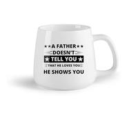 DEBINGY Frutta in ceramica Tazze da caffè in ceramica bianca Un padre non ti dice che ti ama, te lo dimostra （14oz/400ml） per latte, tè, cola, acqua