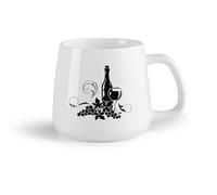 DEBINGY Frutta in ceramica Tazze da caffè in ceramica bianca Wine Vines Kitchen Bar Tattoo Restaurant （14oz/400ml） Lavabile in lavastoviglie e adatto al microonde