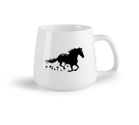 DEBINGY Frutta in ceramica Tazze da caffè in gres con manico Cavallo selvaggio che corre, cavallo con le stelle （14oz/400ml） Ideale per casa e ufficio