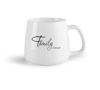DEBINGY Frutta in ceramica Tazze da caffè in gres con manico Citazione La famiglia è per sempre （14oz/400ml） per caffè, zuppa, tè, latte, latte macchiato, cioccolata calda, donna, uomo