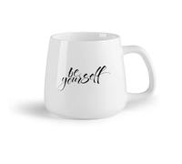 DEBINGY Frutta in ceramica Tazze da caffè in gres con manico Citazioni motivazionali Sii te stesso e ispirati （14oz/400ml） per tè, cioccolata calda