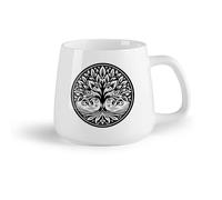 DEBINGY Frutta in ceramica Tazze da caffè in gres con manico immagine di un albero della vita （14oz/400ml） Caffè, tè, latte macchiato, latte, cacao, succhi di frutta e altre bevande calde