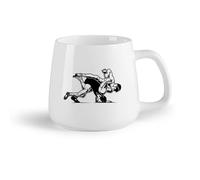 DEBINGY Frutta in ceramica Tazze da caffè in gres con manico Lotta Sport Arti Marziali Casa （14oz/400ml） Elegante e resistente - Adatto al microonde e alla lavastoviglie