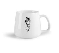 DEBINGY Frutta in ceramica Tazze da caffè in gres con manico Silhouette di testa di cavallo a cavallo （14oz/400ml） per bevande calde, latte macchiato, cappuccino