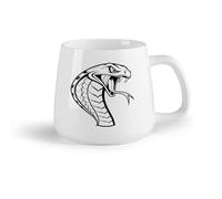 DEBINGY Frutta in ceramica Tazze da caffè in gres con manico un logo a forma di testa di cobra con design （14oz/400ml） Tazze da caffè in ceramica per casa o lavoro