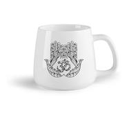 DEBINGY Frutta in ceramica Tazze da caffè in gres con manico Yoga della mano di Fatima Hamsa （14oz/400ml） Regalo divertente per amanti del caffè, migliori amici, colleghi e amici