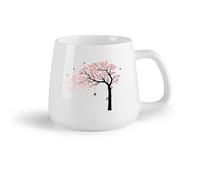 DEBINGY Frutta in ceramica Tazze da caffè in porcellana Alberi autunnali, uccelli in volo e alberi alti nella foresta （14oz/400ml） per tè, cioccolata calda