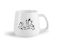 DEBINGY Frutta in ceramica Tazze da caffè in porcellana Cartone animato nota musicale farfalla scuola di musica per bambini （14oz/400ml） per ufficio, casa