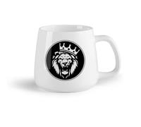 DEBINGY Frutta in ceramica Tazze da caffè in porcellana Cerchio Re Leone Predatore Testa Corona Animale Bambini （14oz/400ml） Uso in bar o ristorante