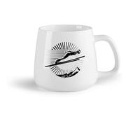 DEBINGY Frutta in ceramica Tazze da caffè in porcellana Competizione Salto con gli sci Montagna Sport Stile di vita （14oz/400ml） Regalo per uomo o donna