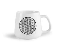 DEBINGY Frutta in ceramica Tazze da caffè in porcellana Fiore della vita Geometria sacra Simbolo spirituale （14oz/400ml） Lavabile in lavastoviglie e adatto al microonde