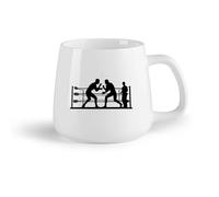 DEBINGY Frutta in ceramica Tazze da caffè in porcellana immagine di un incontro di boxe con un uomo sul ring （14oz/400ml） Un bel regalo di Natale