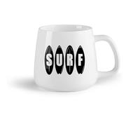 DEBINGY Frutta in ceramica Tazze da caffè in porcellana Ragazzo che pratica sport estremi con il surf sull'oceano （14oz/400ml） Uso in bar o ristorante