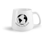 DEBINGY Frutta in ceramica Tazze da caffè, tazze da tè e caffè Benvenuti nel mio mondo nordico （14oz/400ml） Elegante e resistente - Adatto al microonde e alla lavastoviglie