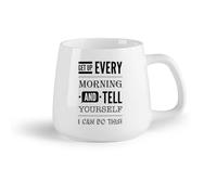 DEBINGY Frutta in ceramica Tazze da caffè, tazze da tè e caffè Citazioni di ispirazione: posso farcela （14oz/400ml） Perfetto per cucine, ristoranti e bar, ottima idea regalo