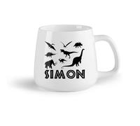 DEBINGY Frutta in ceramica Tazze da caffè, tazze da tè e caffè Dinosaur World Boy Vari dinosauri （14oz/400ml） Elegante e resistente - Adatto al microonde e alla lavastoviglie