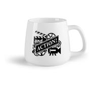 DEBINGY Frutta in ceramica Tazze da caffè, tazze da tè e caffè Film d'azione, bobina di pellicola, cinema, teatro （14oz/400ml） per caffè, avena, tè, facile da pulire