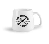 DEBINGY Frutta in ceramica Tazze da caffè, tazze da tè e caffè La mia cucina Le mie regole Posate da cucina （14oz/400ml） Tazza da caffè in ceramica per cappuccino, tè, latte,