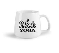 DEBINGY Frutta in ceramica Tazze da caffè, tazze da tè e caffè Logo della posizione del loto Yin Yang （14oz/400ml） Ottimo per casa, ufficio, bar, idee regalo