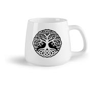 DEBINGY Frutta in ceramica Tazze da caffè, tazze da tè e caffè un tatuaggio con un albero della vita celtico （14oz/400ml） Un bel regalo di Natale